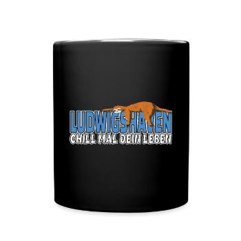 Ludwigshaven chill mal dein Leben Faultier Heimat - Tasse einfarbig - Schwarz - Vorne
