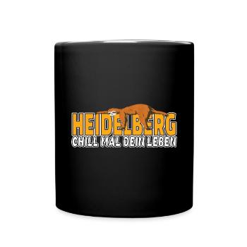 Heidelberg chill mal dein Leben Faultier Heimat - Tasse einfarbig - Schwarz - Vorne