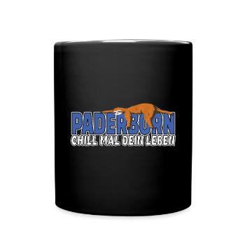 Paderborn chill mal dein Leben Faultier Heimat - Tasse einfarbig - Schwarz - Vorne