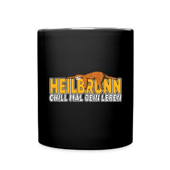 Heilbronn chill mal dein Leben Faultier Heimat - Tasse einfarbig - Schwarz - Vorne