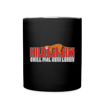 Hildesheim chill mal dein Leben Faultier Heimat - Tasse einfarbig - Schwarz - Vorne