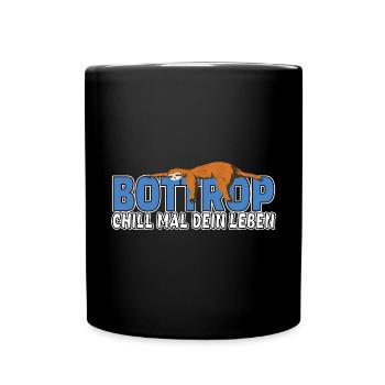 Bottrop chill mal dein Leben Faultier Heimat - Tasse einfarbig - Schwarz - Vorne