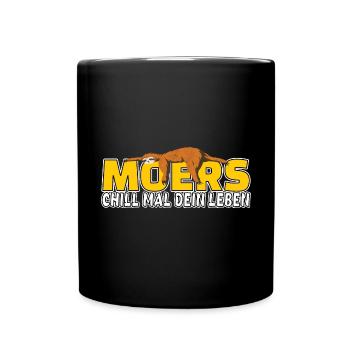Moers chill mal dein Leben Faultier Heimat - Tasse einfarbig - Schwarz - Vorne