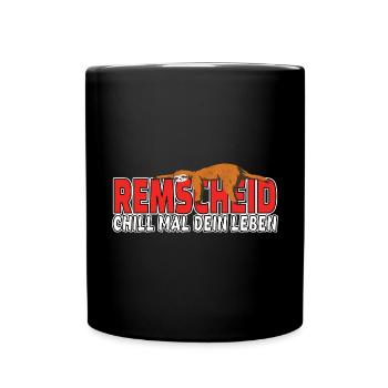 Remscheid chill mal dein Leben Faultier Heimat - Tasse einfarbig - Schwarz - Vorne