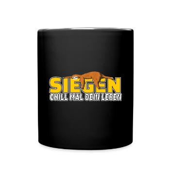 Siegen chill mal dein Leben Faultier Heimat - Tasse einfarbig - Schwarz - Vorne