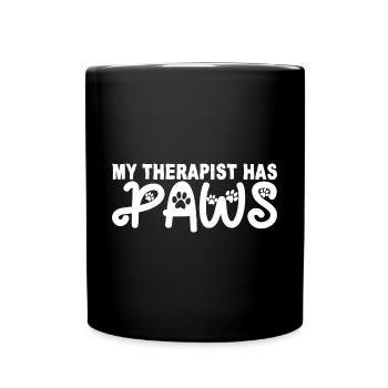 My Therapist Has Paws 2 - Full Colour Mug - black - Front