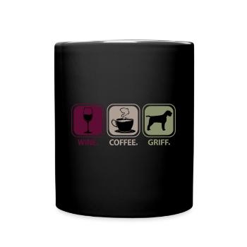 Griffon Korthals Chien pointant Maman Maman Vin Café - Mug uni - noir - Devant