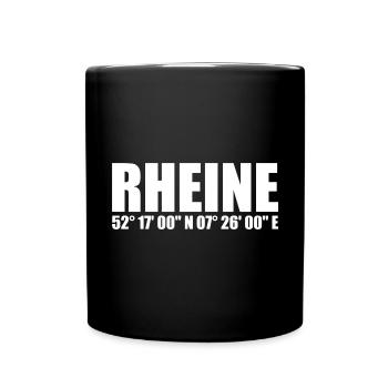 Rheine Koordinaten - Tasse einfarbig - Schwarz - Vorne