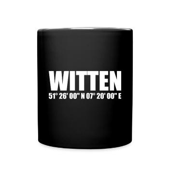 Witten Koordinaten - Tasse einfarbig - Schwarz - Vorne