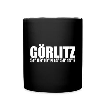 Görlitz Koordinaten - Tasse einfarbig - Schwarz - Vorne