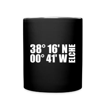 Elche Koordinaten - Tasse einfarbig - Schwarz - Vorne