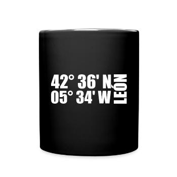 León Coordinates - Full Colour Mug - black - Front