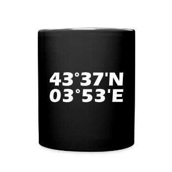 Coordonnées montpelliéraines - Mug uni - noir - Devant