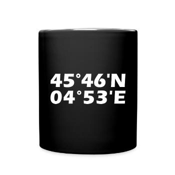 Villeurbanne Koordinaten - Tasse einfarbig - Schwarz - Vorne