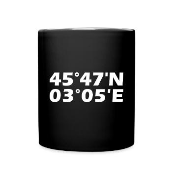 Coordonnées clermont-ferrand - Mug uni - noir - Devant