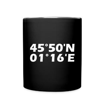 Coordonnées de Limoges - Mug uni - noir - Devant