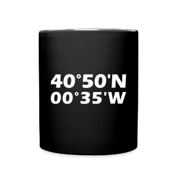 Coordonnées de Bordeaux - Mug uni - noir - Devant