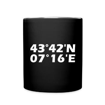 Nice Koordinaten - Tasse einfarbig - Schwarz - Vorne