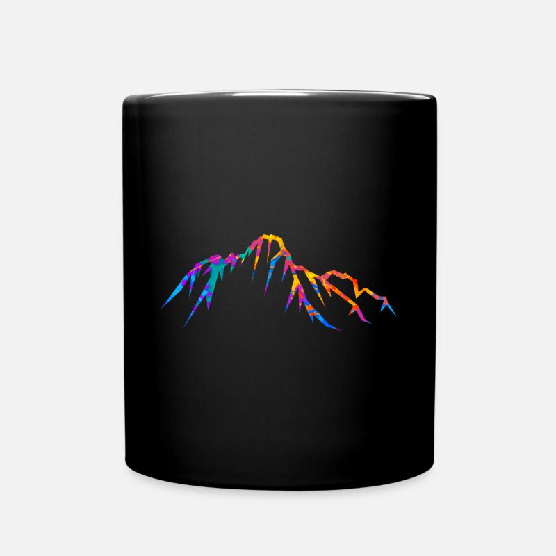 Berg Berge Bergsilhouette Design Bergsteiger - Tasse einfarbig - Schwarz
