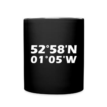 Carlton (Nottinghamshire) Koordinaten - Tasse einfarbig - Schwarz - Vorne
