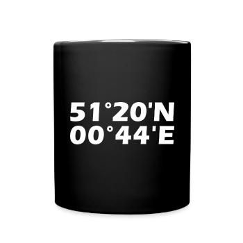Sittingbourne Koordinaten - Tasse einfarbig - Schwarz - Vorne