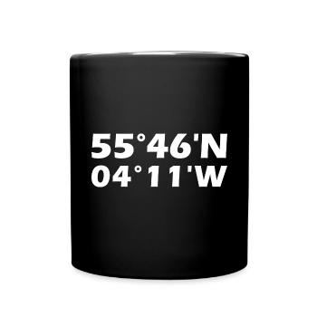 East Kilbride Koordinaten - Tasse einfarbig - Schwarz - Vorne