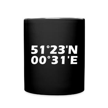 Chatham Koordinaten - Tasse einfarbig - Schwarz - Vorne