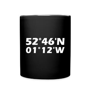 Loughborough Koordinaten - Tasse einfarbig - Schwarz - Vorne