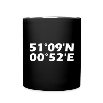 Ashford Koordinaten - Tasse einfarbig - Schwarz - Vorne
