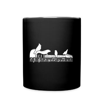 Electric Guitar Birds Nature Music - Full Colour Mug - black - Front