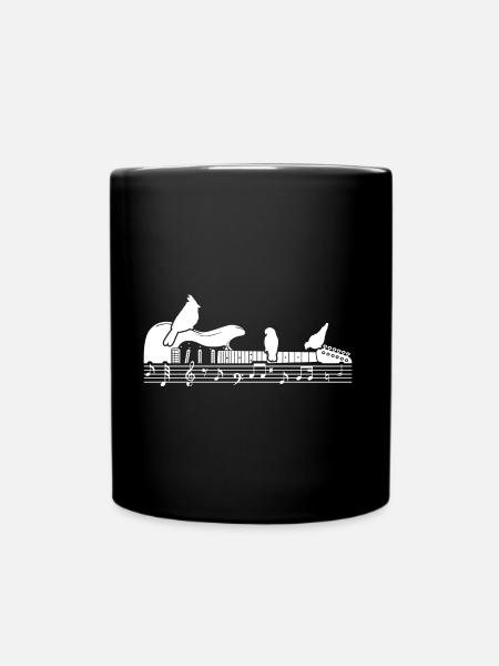 Elektrische Gitarre Vögel Natur Musik - Tasse einfarbig - Schwarz