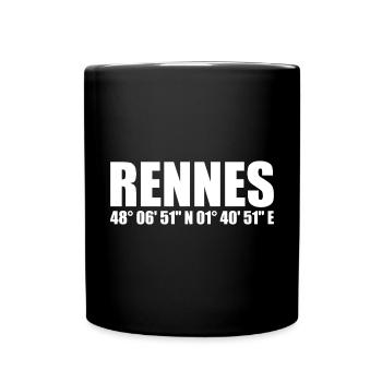 Rennes coordinates - Full Colour Mug - black - Front