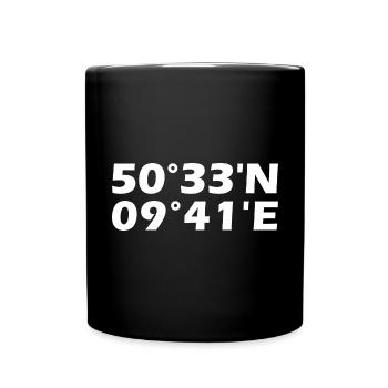 Fulda Koordinaten - Tasse einfarbig - Schwarz - Vorne
