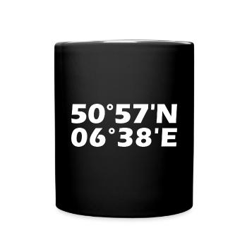Bergheim coordinates - Full Colour Mug - black - Front