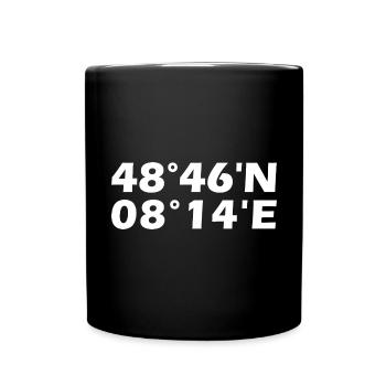 Baden-Baden Koordinaten - Tasse einfarbig - Schwarz - Vorne