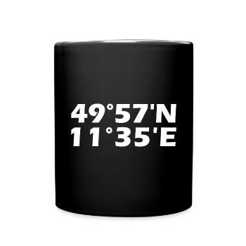 Bayreuth coordinates - Full Colour Mug - black - Front