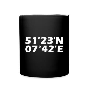 Iserlohn coordinates - Full Colour Mug - black - Front