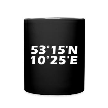 Coordonnées de Lüneburg - Mug uni - noir - Devant
