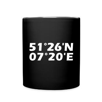 Witten Koordinaten - Tasse einfarbig - Schwarz - Vorne