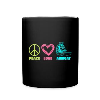 Hydroglisseur Swamp Boat Hovercraft Paix Amour - Mug uni - noir - Devant