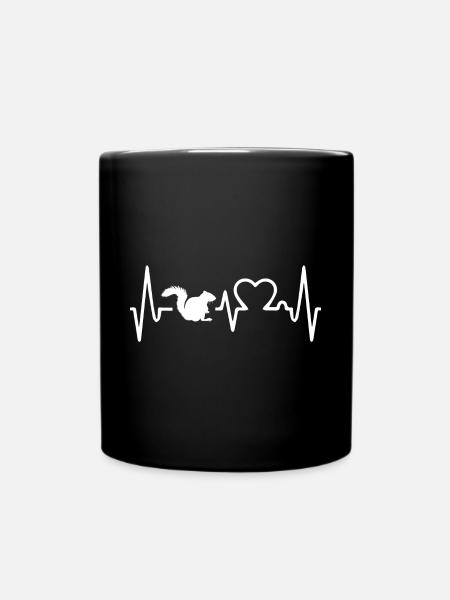 Erdmännchen Herzschlag - Tasse einfarbig - Schwarz