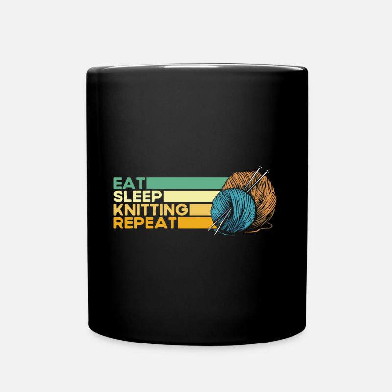 Stricken Stricken Stricken Liebhaber Geschenk - Tasse einfarbig - Schwarz