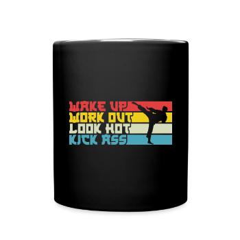 Karate Black Belt Gi Uniform Wake - Tasse einfarbig - Schwarz - Vorne