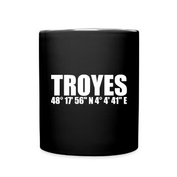 Troyes Koordinaten - Tasse einfarbig - Schwarz - Vorne