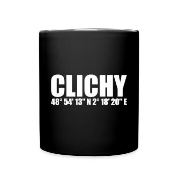 Clichy Koordinaten - Tasse einfarbig - Schwarz - Vorne
