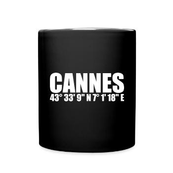 Cannes coordinates - Full Colour Mug - black - Front