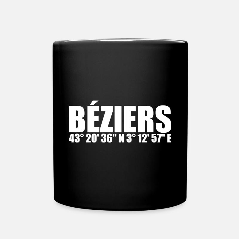 Coordonnées de Béziers - Mug uni - noir
