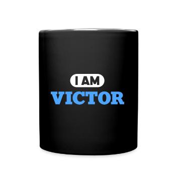 Victor Name Spruch für stolze Sieger - Tasse einfarbig - Schwarz - Vorne