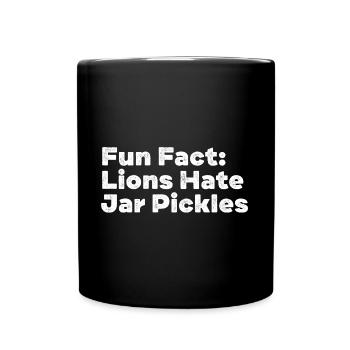 Lions Hate Jar Pickles Funny Animal Pun Humor - Full Colour Mug - black - Front