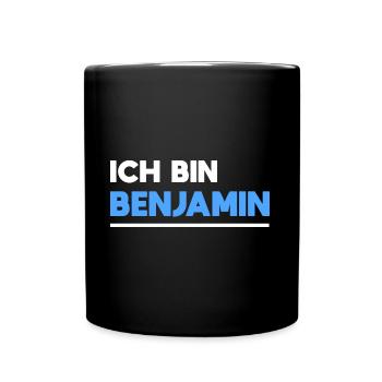 Benjamin Name Spruch für stolze Benjamins - Tasse einfarbig - Schwarz - Vorne